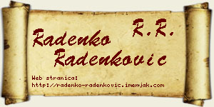 Radenko Radenković vizit kartica